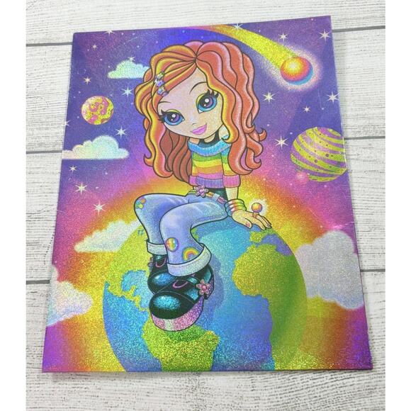 Lisa Frank Other - Lisa Frank Pocket Folder Glitter Terra Linda Planets Outer Space NEW & UNPUNCHED